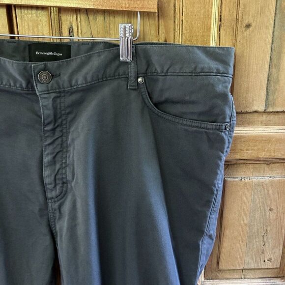 Men's Ermenegildo Zegna 42 x 30 Charcoal Dark Gray Jeans Denim Straight Leg Jean - Picture 7 of 15